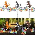thumbnail image 2 of Spencer 3 Pack 3D Animal Riding Bike Windmill, Cat Dog On Bicycle Wind Spinners Garden Pinwheels Decor with Stake for Home Yard Lawn Patio Decoration, 2 of 10