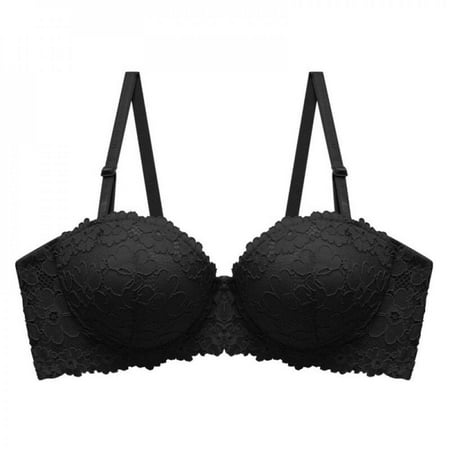 

Fantadool French Style Half Cup Lace Embroidery Bra Elegant Breathable Side Gathering Push Up Charming Bralette A/B Cup