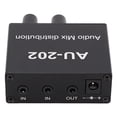 thumbnail image 4 of Minidistribuidor mezclador de audio estéreo de 2 entradas y 2 salidas con adaptador de corriente de 100 a 240 V y enchufe estadounidense, 4 of 12