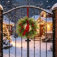 thumbnail image 4 of 50cm Artificial Norfolk Pine Wreath, Christmas Simulation Door Hanging Flower Wreath Decoration, Realistic Plastic Green Garland for Fireplace Stair Door Wall, Flexible Festive Holiday Home Decor, 4 of 6