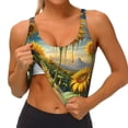 thumbnail image 3 of Fuzoiu Artistic Oil Painting Sunflower Print Women's Sports Vest,U-Back Sports Tank,Gym Vests,Athletic Sleeveless Shirts,Exercise Undershirts,Yoga, Gym, and Dance Wear-X-Large, 3 of 8