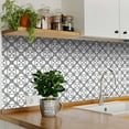 thumbnail image 2 of Mi Alma Removable Vinyl Abstract Light Gray Backsplash Tile Stickers, 24pcs, 2 of 10