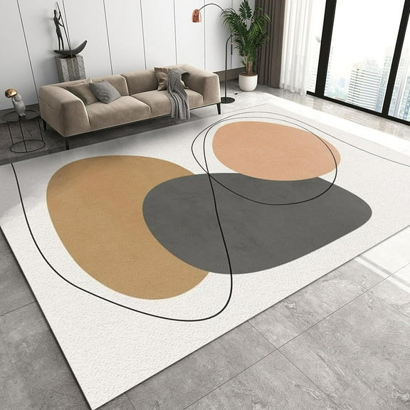 2x3ft Area Rugs Creative Geometric Color Block Splicing Entryway Mats, Simple Mid-Century Bohemian Lines Laundry Room Rug Non Slip Throw Rugs for Front Door Bedroom Bedside