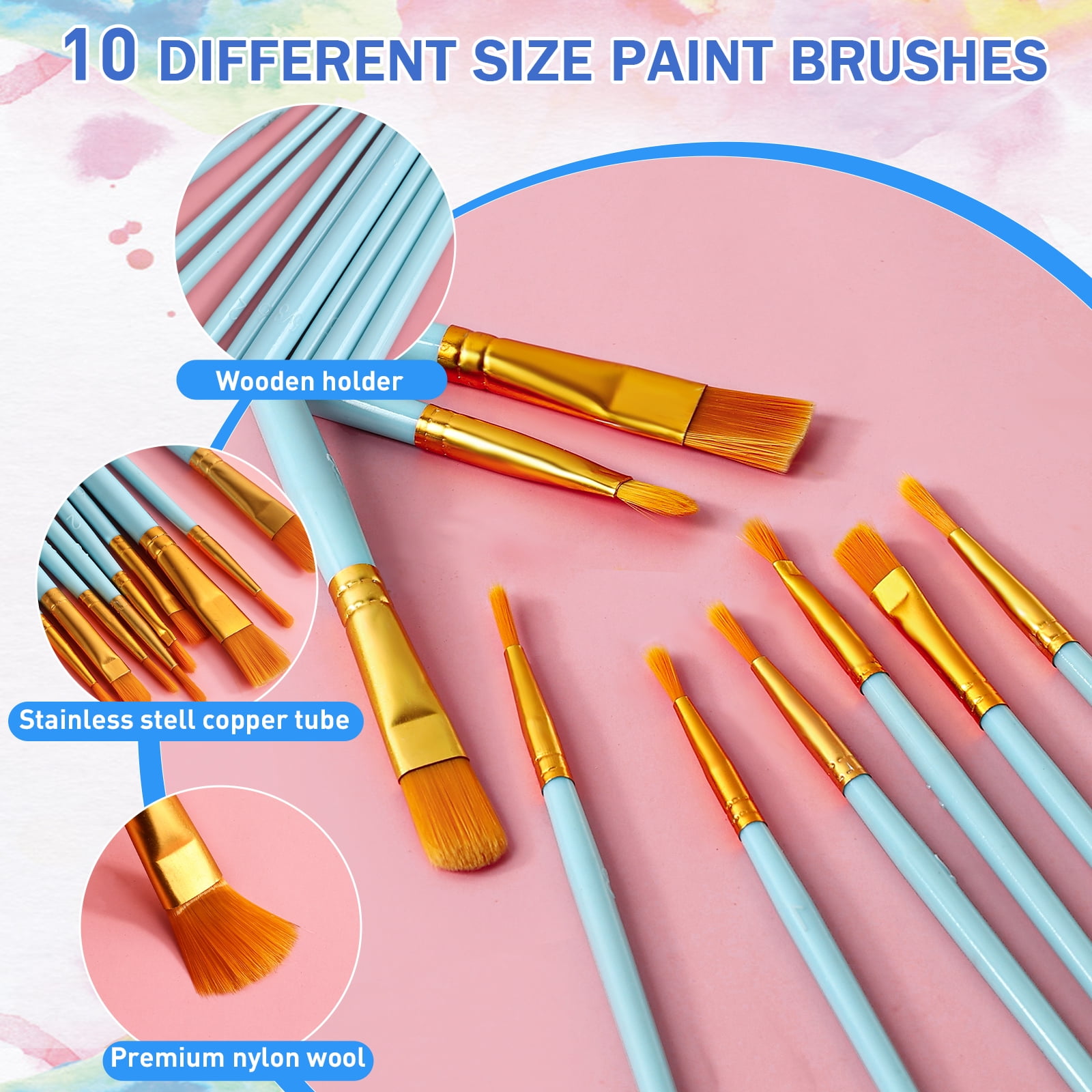 78 PCS Acrylic Paint Canvas Set, Sip and Paint Kits with 3 Wood Easel, 3 * 12 Colors, 30 Brushes, 6 Canvases, Painting Supplies Kit for Kids,Adults, Students, Artists and Beginners