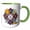 Green/White, variant on 3drose, Proud New Yorker Woman Mandala Art. Colorful Patriotic Gift for Her, 11oz Two-tone Black Mug