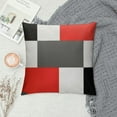 thumbnail image 2 of COMIO  Red Black and Grey Throw Pillow Covers Geometric Modern Abstract Painting Decorative Pillow Cases Home Decor Standard Square Pillowcases, 2 of 5