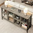thumbnail image 4 of 62" Industrial 8-Cube Storage Bookcase - 3-Tier Metal Console Shelf for Living Room & Entryway, 4 of 7