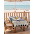 thumbnail image 2 of Outdoor Tablecloth with Umbrella Hole for Patio/Picnic/Party/Camping, Watercolor Hydrangea Waterproof Table Cloth Rectangle Table Cover Washable, Country Flowers Wreath Plants Plaid Beige (60"x 120"), 2 of 8