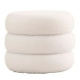 thumbnail image 1 of Vanity Stool, Lambswool Fabric, Ottoman, Padded Seat Foot Rest Stool, 1 of 7