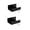 Black, variant on Compact Shelf Bracket, Wall Installation, Acrylic U Frame with Rounded Edges for Twin Mount Indoor Home Use