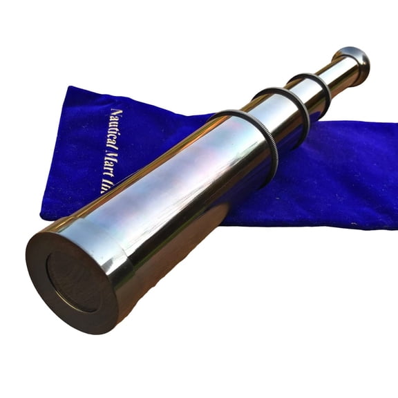 Captain's Spyglass Hand Held Antique Black Finish Brass Telescope