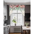 thumbnail image 3 of Watercolor Roses Swag Valances for Windows, Curtains Drapes, Spring Flowers Leaves Butterflies Light Beige Kitchen Window Curtains Over Sink Window Treatment Valance for Bedroom/Bathroom 56"x36", 3 of 5