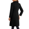 thumbnail image 3 of Abrigo de cuello INSPIRE CHIC para mujer, botones, de manga larga, estilo A-line, casual, abrigo largo de invierno, negro M, 3 of 6