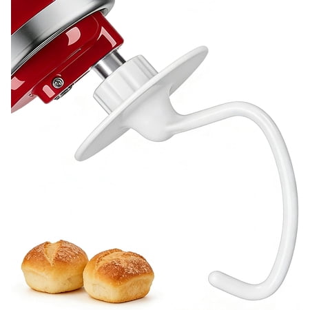 K45DH Dough Hook for KitchenAid 4.5-5 Qt Tilt-Head Stand Mixers, Coated C-Shaped Bread Hook Replacement, Fits K45 K45SS KSM75 KSM90 KSM103 KSM110 KSM150, Kneads Yeast Dough