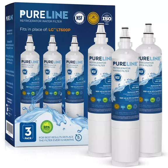 PureLine Replacement for Kenmore 9990, 5231JA2006A, 5231JA2006B, LG LT600P Filters, LSC27931ST Refrigerator Water Filter (3 Pack)