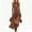 Brown, variant on AJGRHE Womens Linen Halter Neck Dress, Tie Back Straps High Low Ruffle Hem Western Style Casual Daily Wear Green S