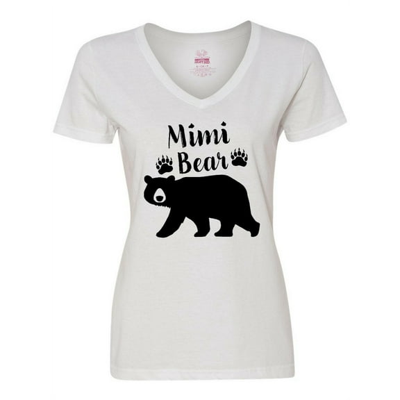 Inktastic Mimi Bear in Black Women's V-Neck T-Shirt