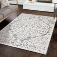 My Texas House Dahlia 5'2" X 7'6" Natural Gray Floral IndoorOutdoor Area Rug