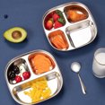 thumbnail image 3 of Homerr Stainless Steel Dinner Plate Safe Baby Feeding Dish Cartoon Design Stainless Steel Dinner Plate for Kids Children Compartment Tray, 3 of 8