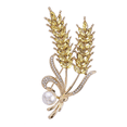 thumbnail image 1 of Broche de trigo dorado para mujer totalmente adornado con perlas de imitación y diamantes de imitación de cristal para boda, fiesta de graduación, regalo, alfiler de solapa, accesorios para chal, bufa, 1 of 4