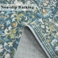 thumbnail image 4 of Washable 3x5 Entryway Area Rugs: Ultra Soft Low Pile Carpet For Kitchen Indoor Light-weight Doormat Anti-slip Thin Entry Rug Living Room Bedroom Small Vintage Floor Mat(3x5 Floral/blue), 4 of 7