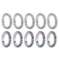 thumbnail image 2 of 10pcs Women's Elastic Toe Rings 5 Colorful Rhinestone Rings 5 White Rhinestone Rings Fashion Stylish Exquisite Jewelry, 2 of 8