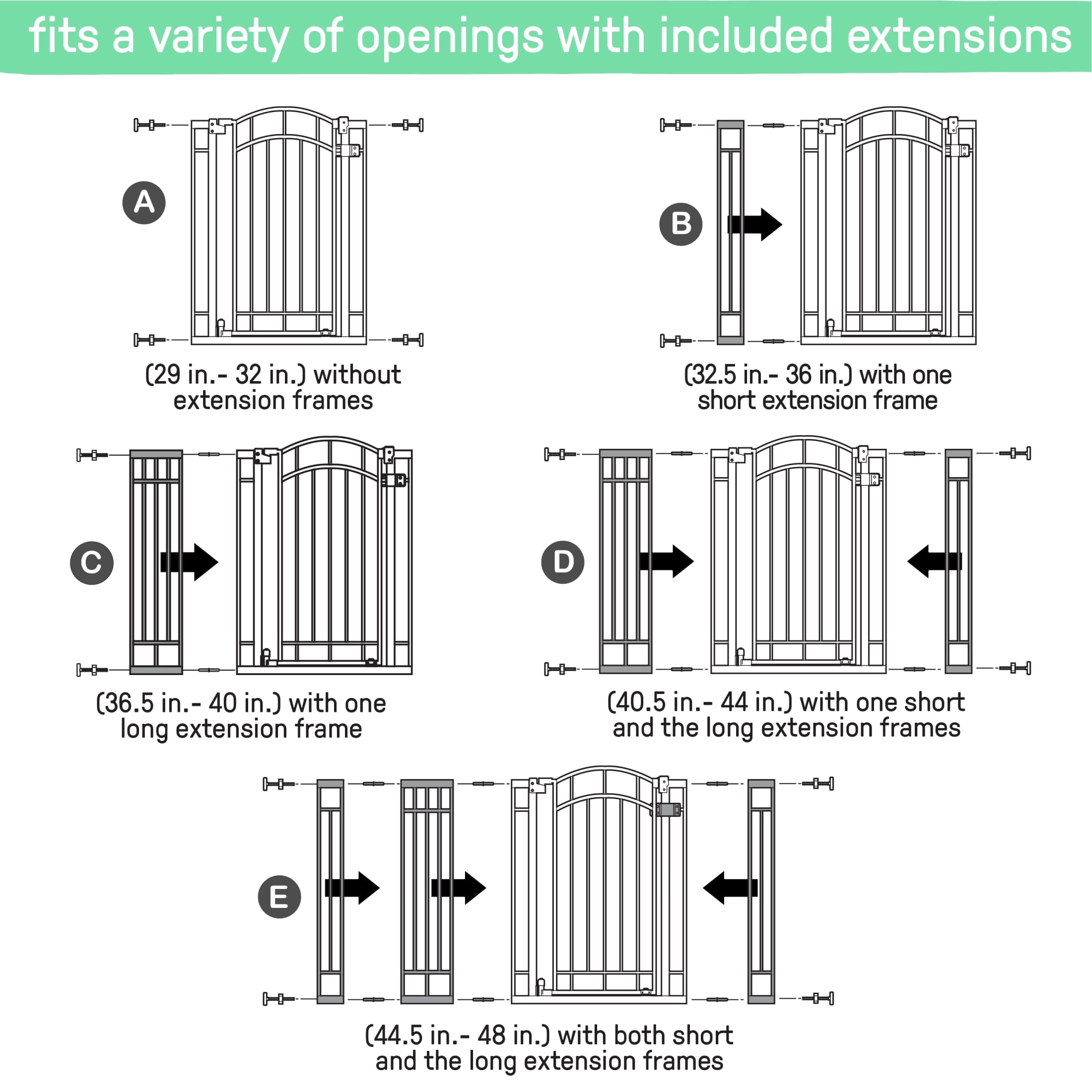 Ingenuity The Doorway 48W Series Safety Pet and Baby Gate, 28.5'-48' Wide, 36' Tall - Black