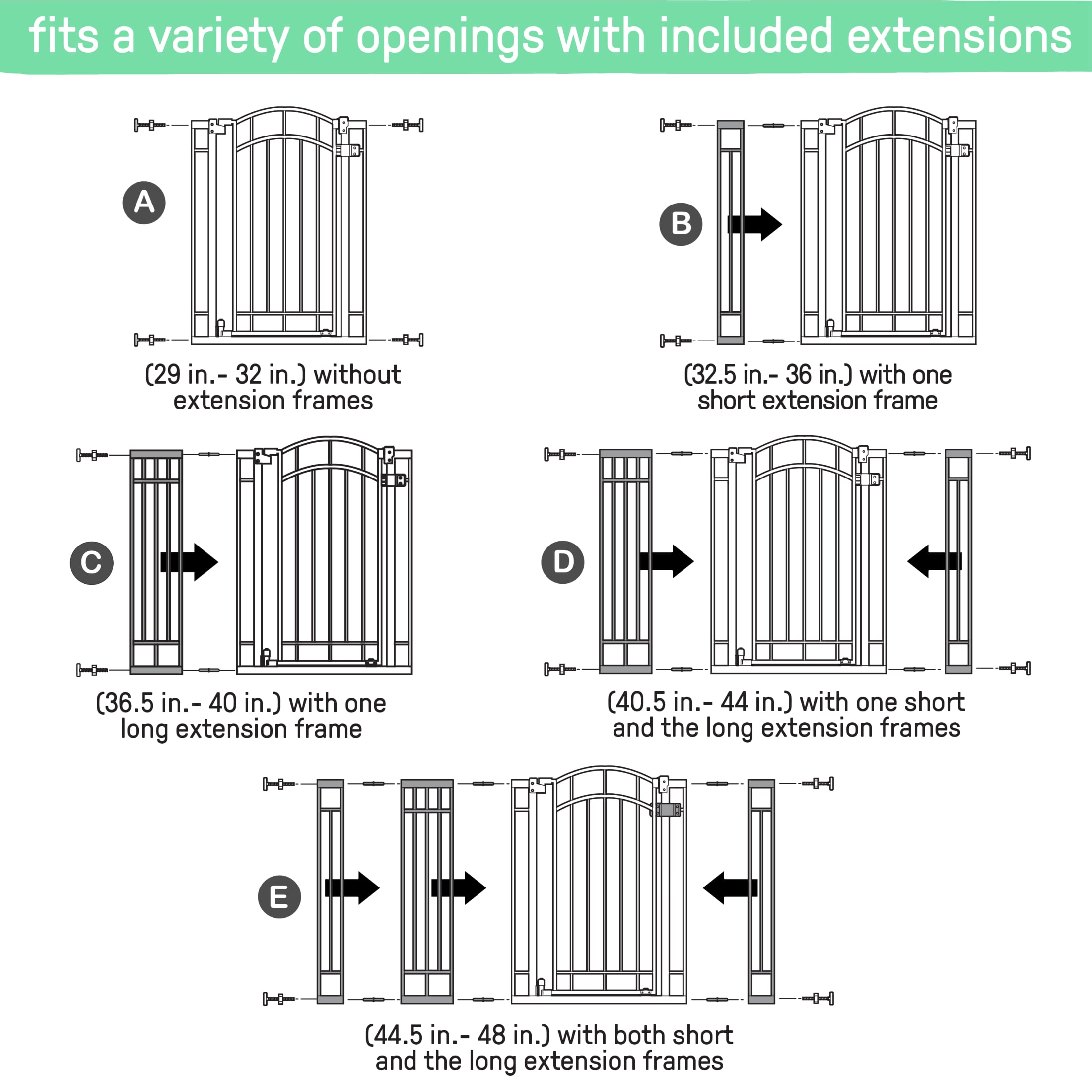 Ingenuity The Doorway 48W Series Safety Gate, Black photo 8