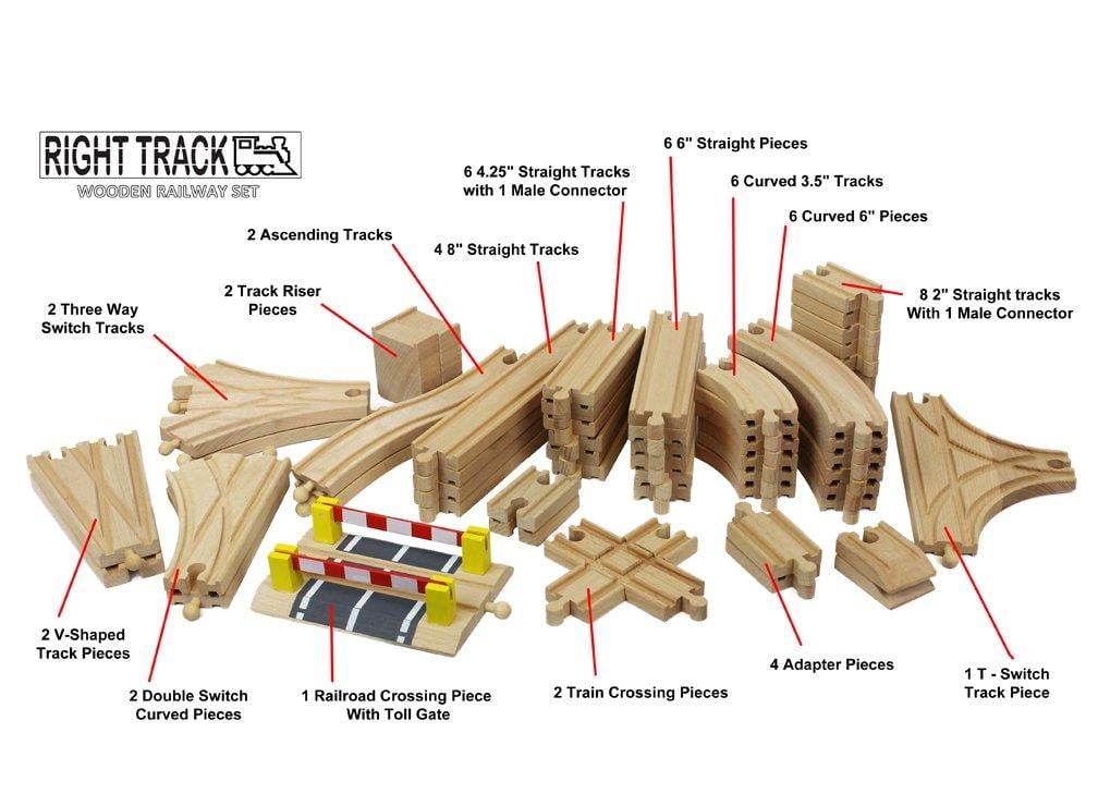 wooden train track double male