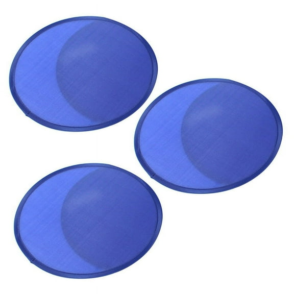 3X Foldable Round Fan-Blue