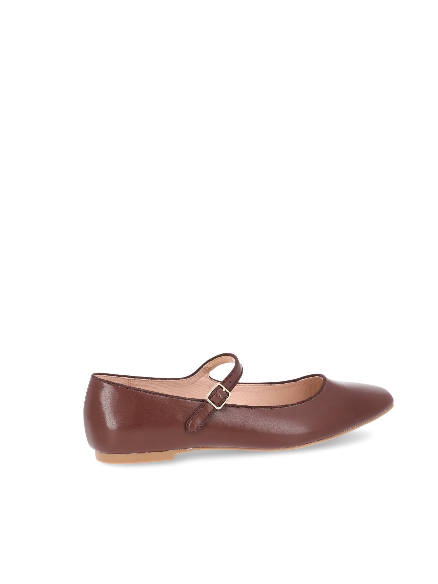 Time and Tru Women's Faux Leather Mary Jane Flats, Wide Width Available