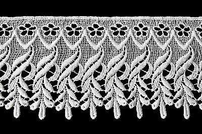 Lily 4.25" White & Ivory Venice Vintage Lace Trim  DIY sewing notions By Yard