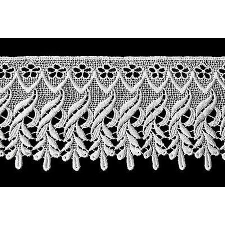 Lily 4.25" White & Ivory Venice Vintage Lace Trim DIY sewing notions By Yard