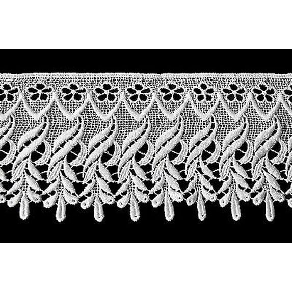 Lily 4.25" White & Ivory Venice Vintage Lace Trim DIY sewing notions By Yard