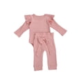 thumbnail image 3 of TheFound Baby Trousers Suit Full Ruffled Jumpsuit Bow Stretch Pants Set, 3 of 9