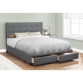 thumbnail image 2 of Monarch Specialties Bed, Queen Size, Platform, Bedroom, Frame, Upholstered, Linen Look, Wood Legs, Grey, Transitional, 2 of 4