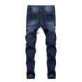 thumbnail image 3 of Gvmfive Men Denim Zip Fly Mid Rise Side Pockets Skinny Ripped Jeans, 3 of 5