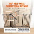 thumbnail image 4 of BENTISM 30" Extra Tall Baby Gate for Stairs Doorways, Fits Openings 29.5" to 53" Wide, Auto Close Extra Wide Dog Gate for House, Pressure Mounted Easy Walk Through Pet Gate with Door, Black, 4 of 9