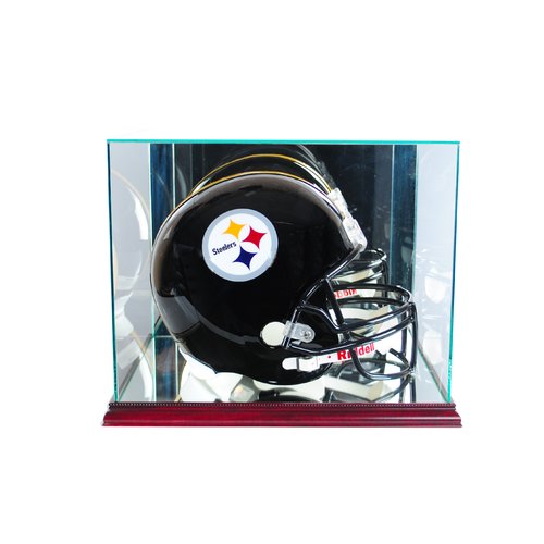 LED Top Light Full Size Football Helmet Display Case - With Mirror Base & Back, Perfect For Signed Memorabilia