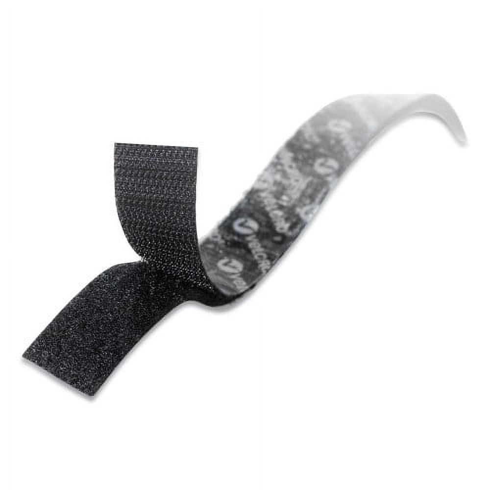 Velcro Sticky-Back Fasteners with Dispenser, Removable Adhesive, 0.75" x 15 ft, Black, Each