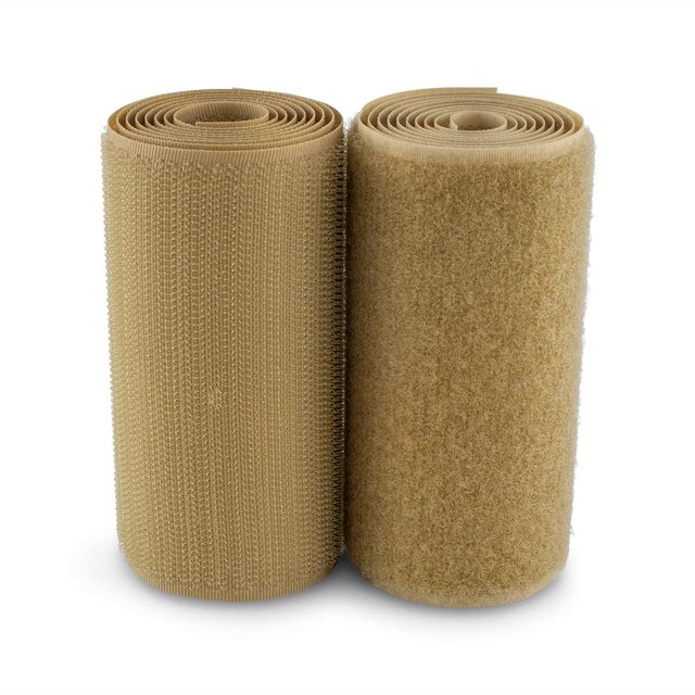 Cinta adhesiva Lakesstory para coser con gancho y lazo, 4 cm, nailon beige, 1 m