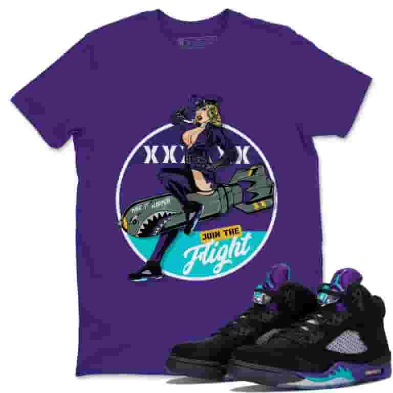 Pin Up Girl T-Shirt Jordan Black Grape Sneaker Matching Outfit