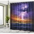 thumbnail image 5 of Ambesonne Nature Shower Curtain, Epic Thunder Atmosphere, 69"Wx84"L, Purple and Orange, 5 of 5