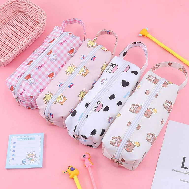 Pencil Case Korean School Supplies Kawaii Pencil Bags Random Broochs Pen  Case Trousse Scolaire For Girls School Pencil Cases