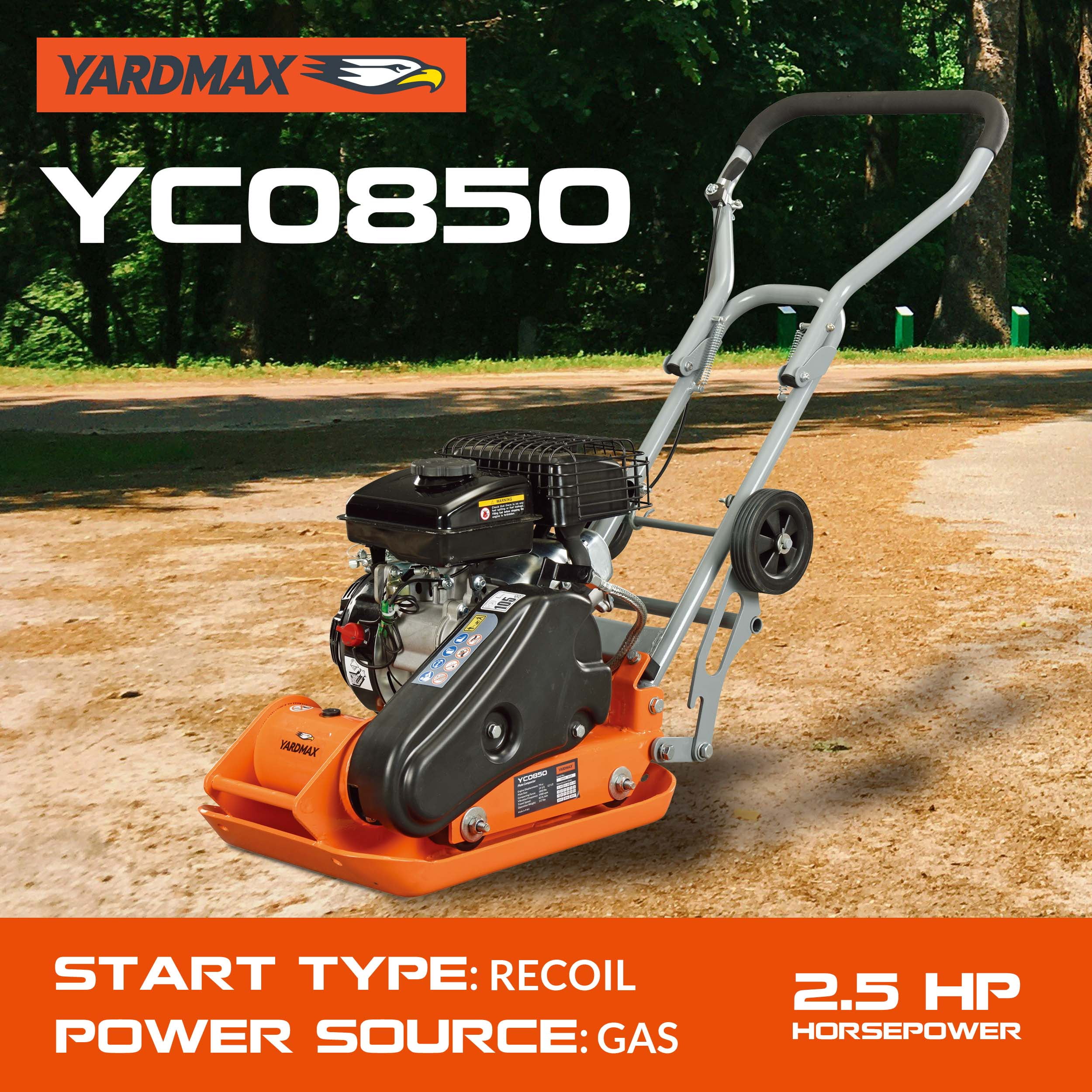 YARDMAX 2.5HP, 1850 lb, 79cc, Compaction Plate Compactor, 5900 VPM