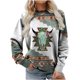 thumbnail image 2 of Puntoco moda mujer cuello redondo manga larga camiseta otoño estampado blusa suelta tops Puntoco Puntoco-4293, 2 of 5