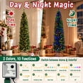 thumbnail image 4 of Moonsun 7.5ft Pre-Lit Pencil Christmas Tree, Artificial Slim Green Tree with 250 Warm White & Multicolor Lights, 900 Branch Tips, Metal Stand for Home Office Party Holiday Decor, 4 of 9