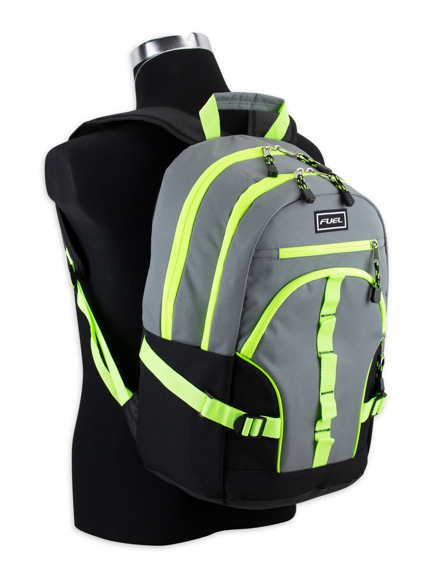 Fuel Unisex Multipocket Dynamic Active Backpack, Gray Neon