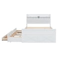 thumbnail image 5 of Gzxs Captain Bed, Full Size Wooden Platform Bed Frame with Twin Trundle & 3 Drawers, Storage Headboard & Charging Station, Space-Saving Design, White, 5 of 10