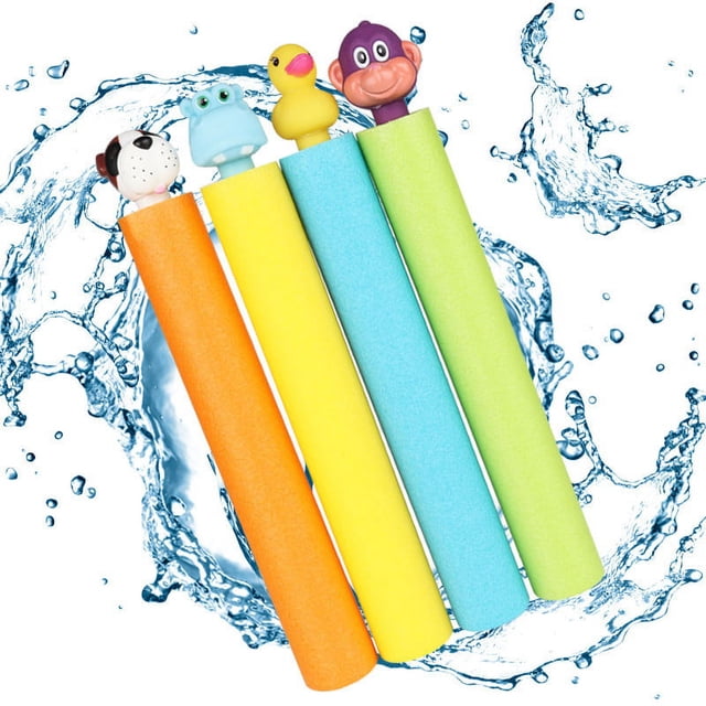Cesta de Pascua Stuffers pistolas de agua para niños, paquete de 4 juguetes de piscina con chorro de agua, juguetes de agua al aire libre para niños, juegos de agua en el patio trasero, pist